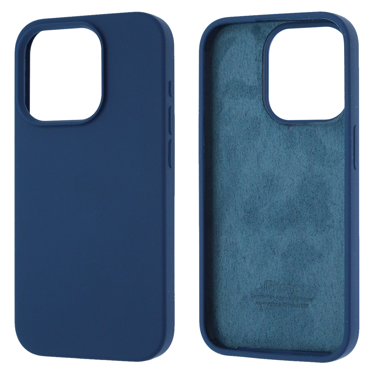 Чехол накладка Silicon Case для APPLE iPhone 15 Pro (6.1"), силикон, бархат, цвет темно синий