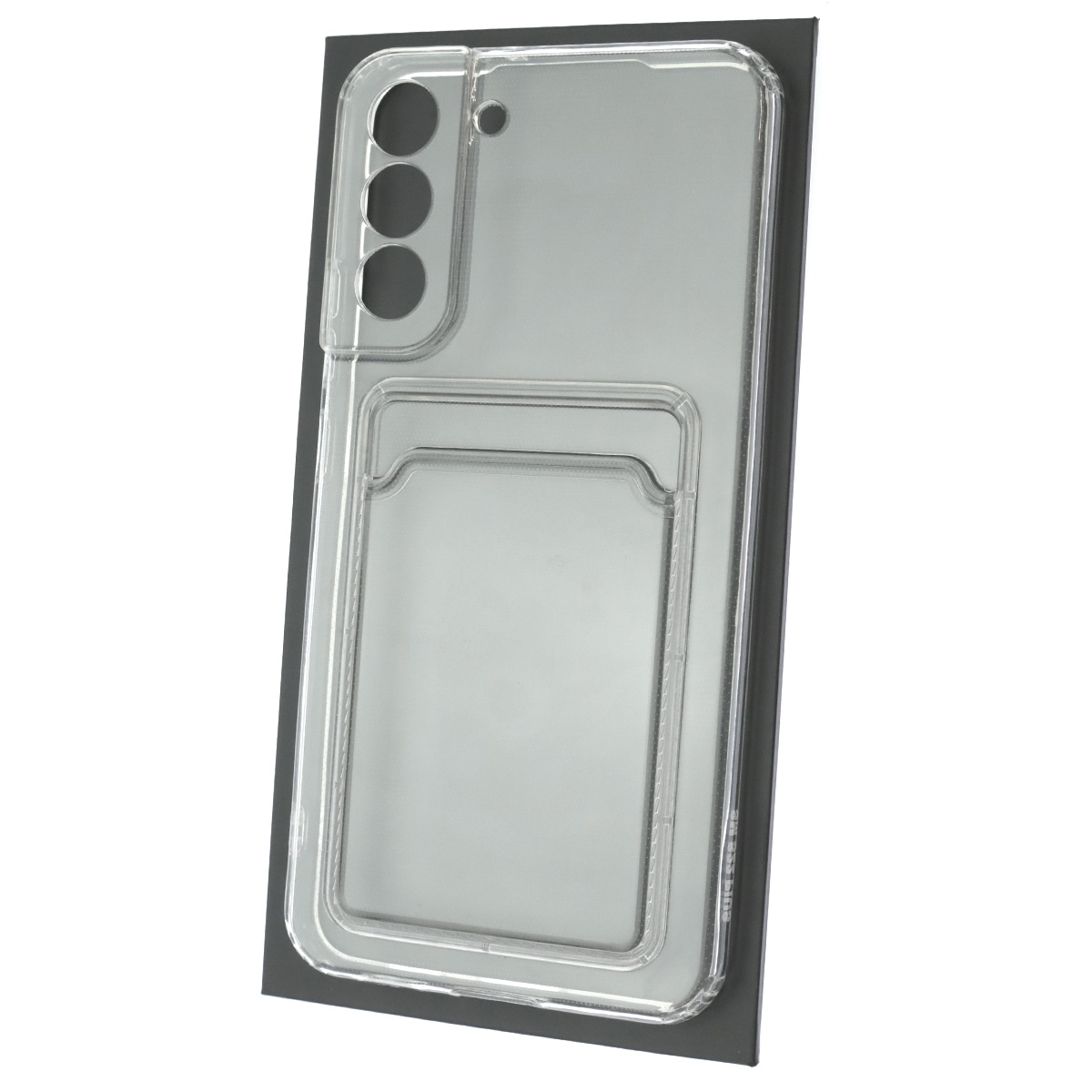 Чехол накладка CARD CASE для SAMSUNG Galaxy S22 Plus, силикон, отдел для карт, цвет прозрачный