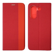 Чехол книжка MESH для TECNO Camon 20 4G, TECNO Camon 20 Pro 4G, текстиль, силикон, бархат, визитница, цвет красный