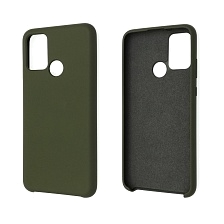 Чехол накладка Silicon Cover для HUAWEI Honor 9A (MOA-LX9N), силикон, бархат, цвет оливковый.