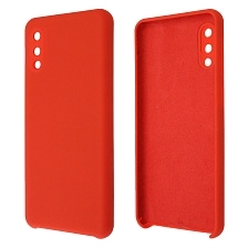 Чехол накладка Silicon Cover для SAMSUNG Galaxy A02 (SM-A022), силикон, бархат, цвет красный