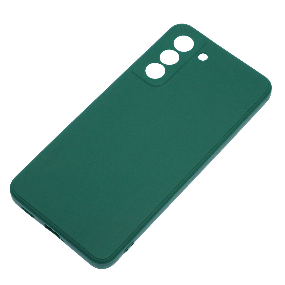 Чехол накладка для SAMSUNG Galaxy S21 FE, силикон, бархат, цвет темно зеленый