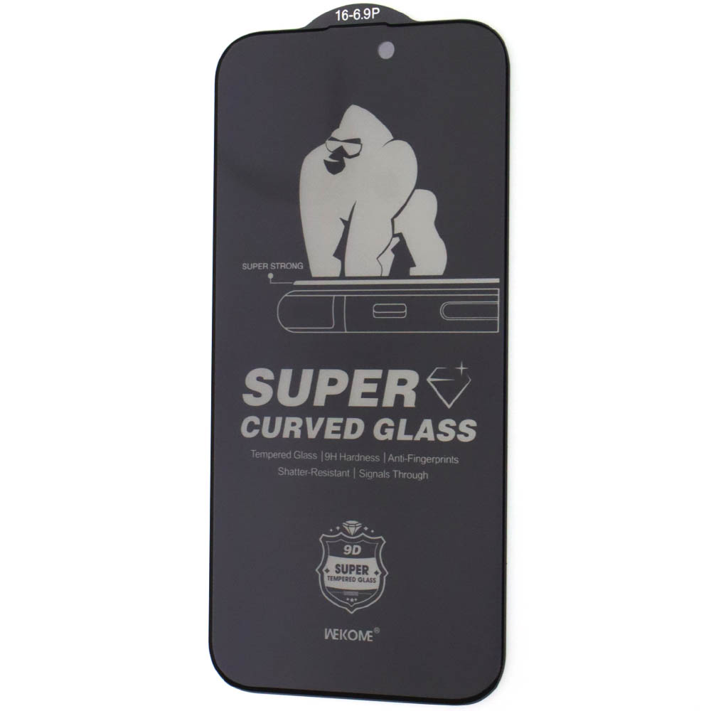 Защитное стекло Антишпион KINGKONG для APPLE iPhone 16 Pro Max (6.9"), цвет окантовки черный