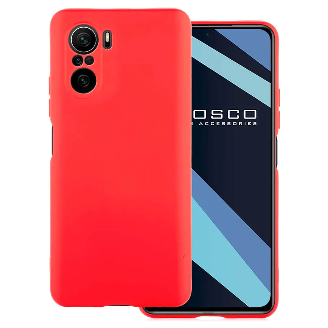 Чехол накладка для XIAOMI POCO F3, Redmi K40, K40 Pro, защита камеры,  силикон, цвет красный