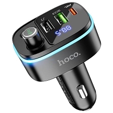 АЗУ (Автомобильное зарядное устройство) HOCO E62 Fast с FM трансмиттером, Bluetooth, 1 USB Type C, 2 USB, QC3.0, PD20W, цвет черный