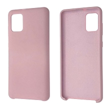 Чехол накладка Silicon Cover для SAMSUNG Galaxy A31 (SM-A315), силикон, бархат, цвет светло розовый.