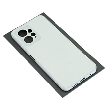 Чехол накладка для XIAOMI Redmi Note 12 4G, защита камеры, силикон, пластик, цвет бело серебристый