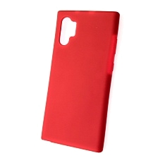 Чехол накладка Silicon Cover для SAMSUNG Galaxy Note 10 Plus (SM-N975), силикон, бархат, цвет красный.