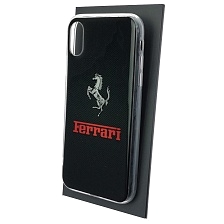 Чехол накладка для APPLE iPhone XR, силикон, глянцевый, рисунок Знак Ferrari