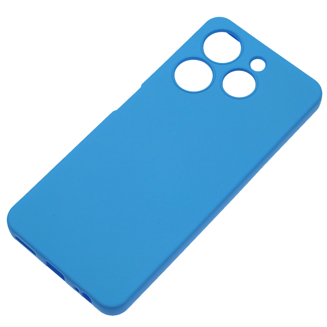 Чехол накладка NANO для TECNO Spark 10 Pro, защита камеры, силикон, бархат, цвет голубой