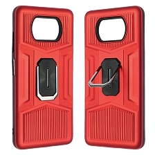 Чехол накладка для XIAOMI POCO X3, POCO X3 Pro, силикон, с кольцом держателем, цвет красный