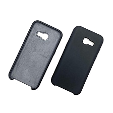 Чехол накладка Silicon Cover для SAMSUNG Galaxy A3 2017 (SM-A320), силикон, бархат, цвет черный.