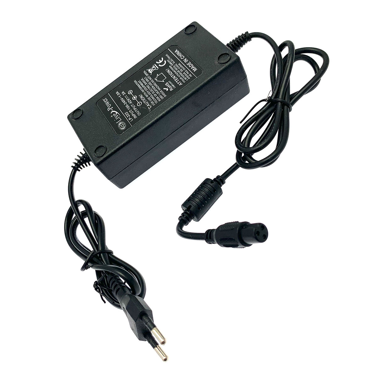 Блок питания Live-Power LP-222 для гироскутера 42V, 1.5A-2A (разъем 3 pin 8mm), цвет черный