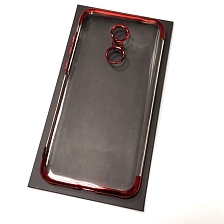 Чехол накладка для XIAOMI Redmi 5 Plus, силикон, цвет окантовки красный