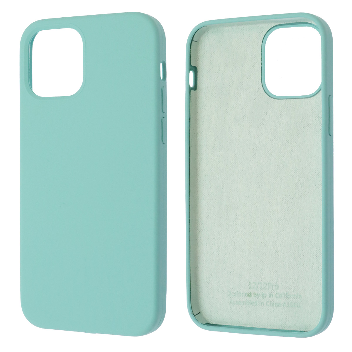 Чехол накладка Silicon Case для APPLE iPhone 12, iPhone 12 Pro, силикон, бархат, цвет бирюзовый