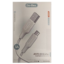 Кабель GO-DES GD-UC515M Micro USB, 3A, длина 1 метр, цвет белый