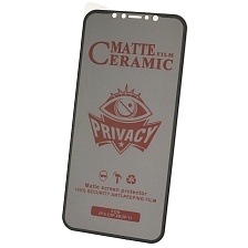 Защитное стекло Ceramic, Антишпион для APPLE iPhone 11 (6.1"), iPhone XR (6.1"), матовое, цвет окантовки черный