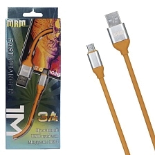 Кабель Micro USB MRM R35, силикон, 3А, длина 1 метр, цвет оранжевый