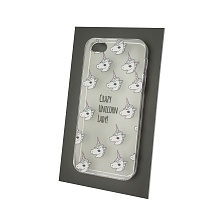 Чехол накладка для APPLE iPhone 5, iPhone 5G, iPhone 5S, iPhone SE, силикон, рисунок Crazy Unicorn Lady Единорог.