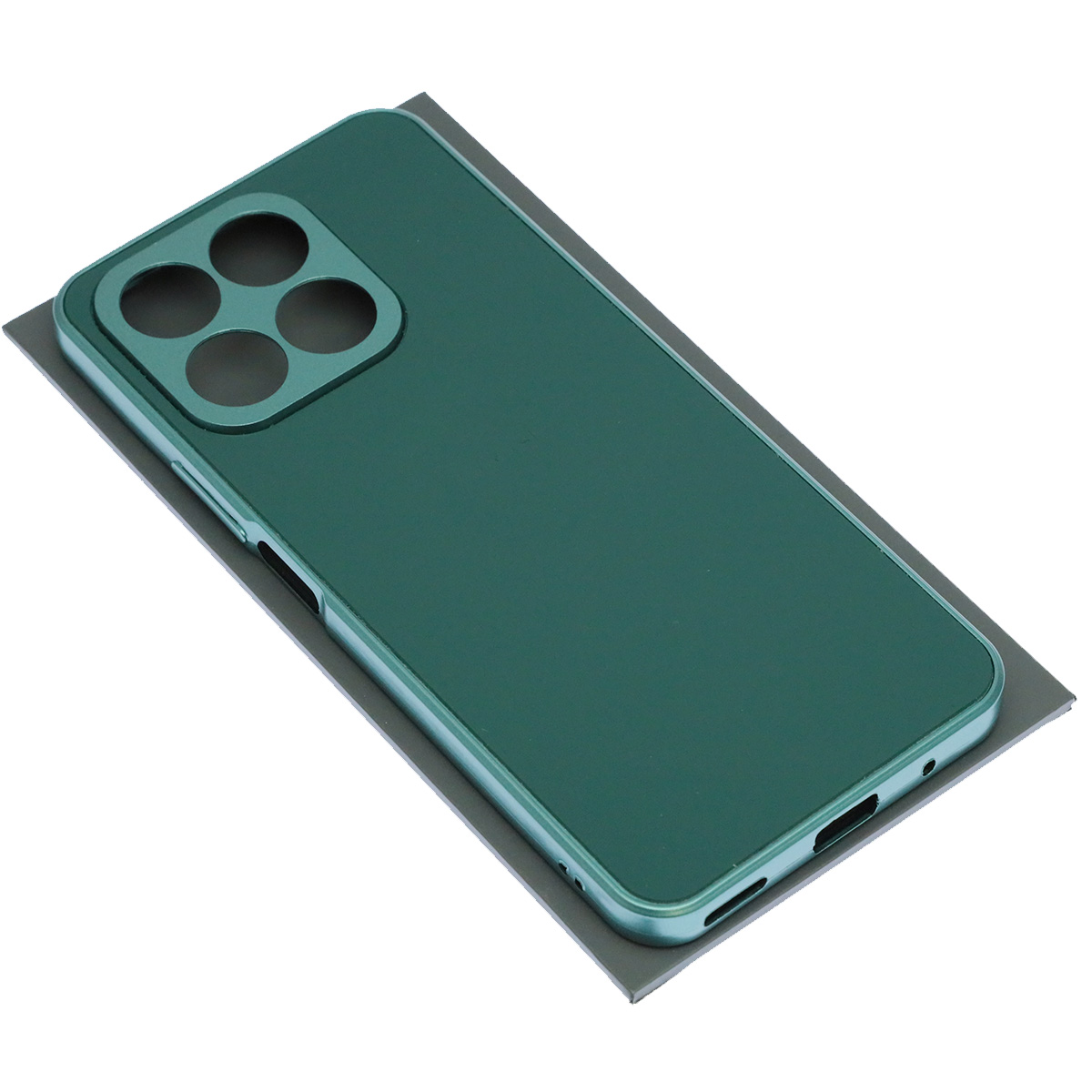 Чехол накладка для Honor X8a, защита камеры, силикон, пластик, цвет темно зеленый
