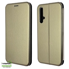 Чехол книжка STYLISH для HUAWEI Honor 20 (YAL-L21), Nova 5T, экокожа, визитница, цвет золотистый