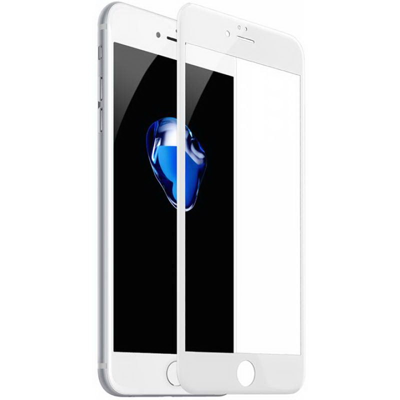 Защитное стекло 4D для Apple iPhone 7 plus (5.5") белый кант ZARIF.