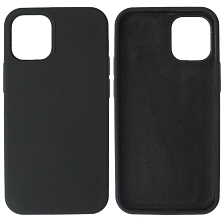 Чехол накладка Silicon Case для APPLE iPhone 12 mini (5.4"), силикон, бархат, цвет черный