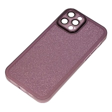 Чехол накладка Shine для APPLE iPhone 12 Pro, силикон, блестки, защита камеры, цвет фиолетовый