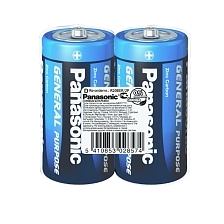 Батарейка PANASONIC GENERAL Purpose R20 D Shrink 2 Zinc Carbon 1.5V