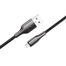 Кабель BOROFONE BX45 Fast Micro USB, 2.4А, длина 1 метр, силикон, нейлоновое армирование, цвет черный Кабель BOROFONE BX45 Fast Micro USB, 2.4А, длина 1 метр, силикон, нейлоновое армирование, цвет черный