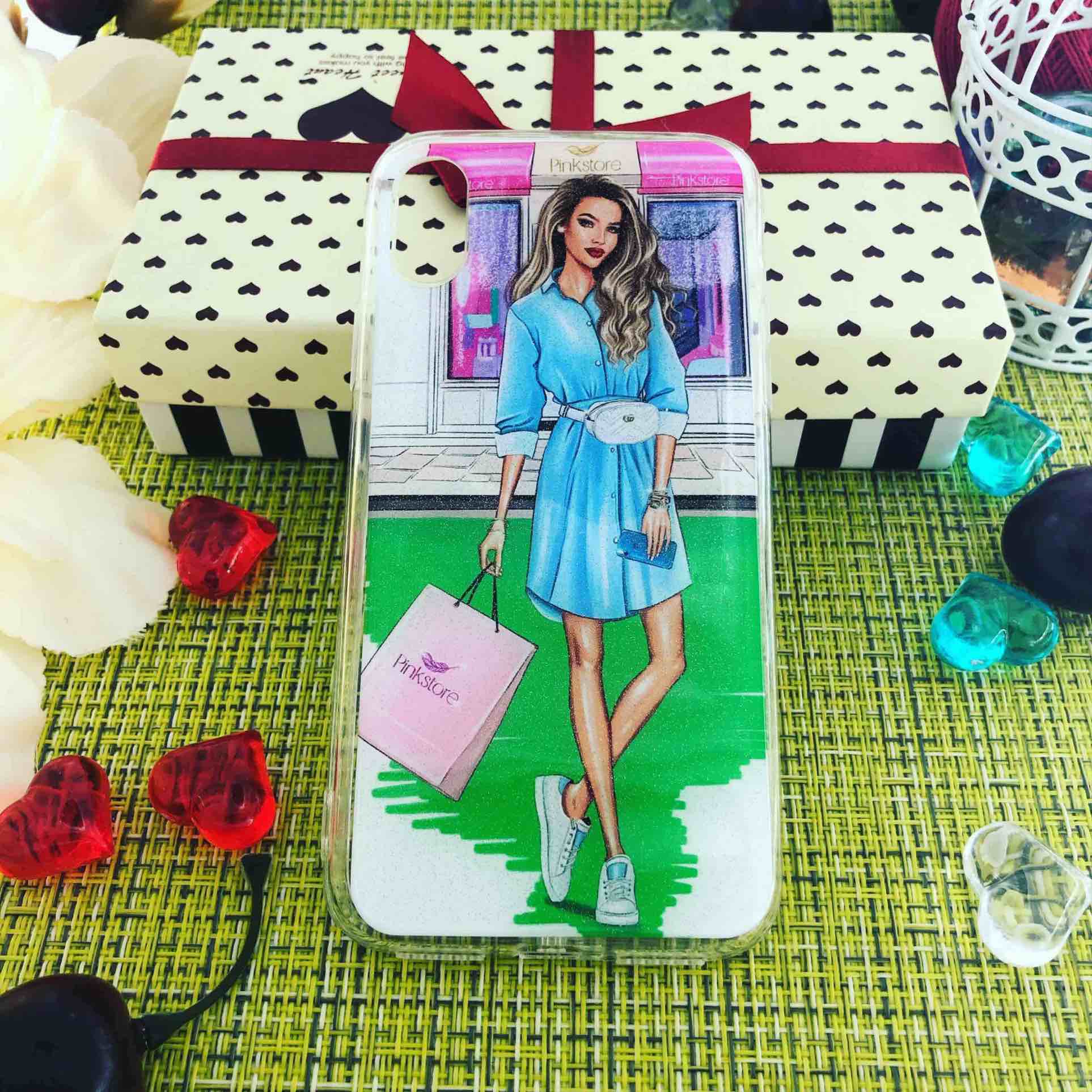Чехол накладка для APPLE iPhone X, XS, силикон, рисунок девушка Pinkstore.