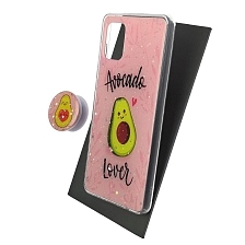 Чехол накладка для SAMSUNG Galaxy A31 (SM-A315), силикон, фактурный глянец, с поп сокетом, рисунок Avocado