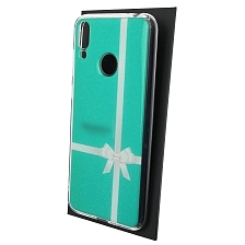 Чехол накладка для HUAWEI Honor 8C, силикон, блестки, рисунок Тиффани и CO бант