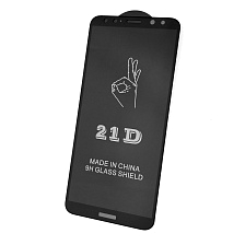 Защитное стекло 21D FULL GLUE BEST для HUAWEI Mate 10 Lite, Nova 2i, Honor 9i (RNE-L21), цвет окантовки черный.