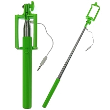 Селфи палка SELFIE STICK cable take pole, цвет зеленый