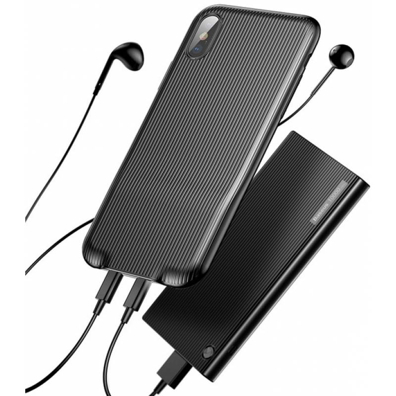 Чехол накладка Baseus для APPLE iPhone X, Audio, 2 кабеля lightning, цвет черный. Чехол накладка Baseus для APPLE iPhone X, Audio, 2 кабеля lightning, цвет черный.
