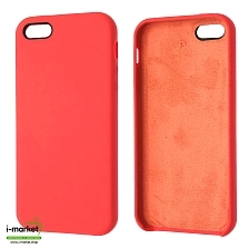 Чехол накладка Silicon Case для APPLE iPhone 5, iPhone 5S, iPhone SE, силикон, бархат, цвет розовый