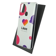 Чехол накладка Vinil для SAMSUNG Galaxy A21s (SM-A217), силикон, рисунок Likee, цвет белый