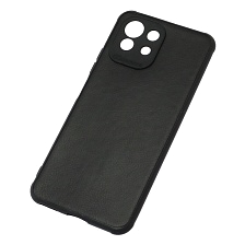 Чехол накладка для XIAOMI MI 11 Lite, силикон, искусственная кожа, цвет черный