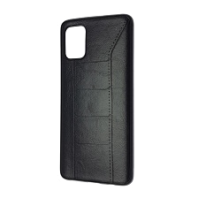 Чехол накладка R3 для SAMSUNG Galaxy A51 (SM-A515), силикон, под кожу, цвет черный