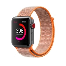 Ремешок для часов Apple Watch (42-44 мм), нейлон, цвет оранжевый