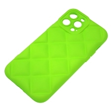 Чехол накладка для APPLE iPhone 13 Pro Max (6.7"), силикон, 3D ромб, цвет ярко зеленый