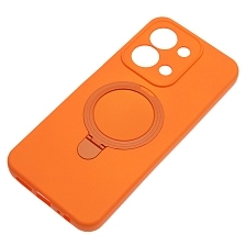 Чехол накладка Revole Mix для XIAOMI Redmi 15C, POCO C85, защита камеры, силикон, бархат, кольцо держатель, цвет оранжевый