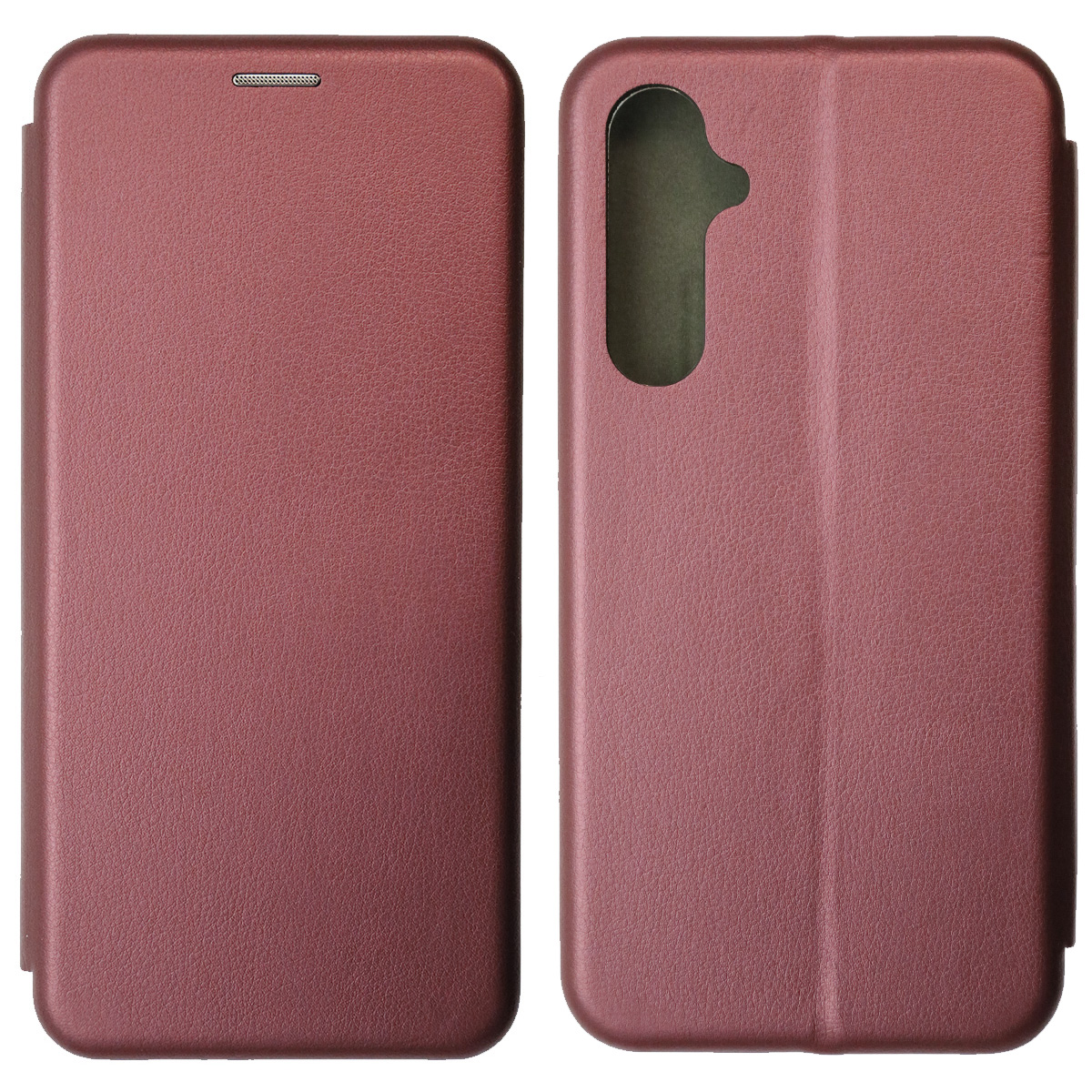 Чехол книжка STYLISH для SAMSUNG Galaxy S23 FE, экокожа, визитница, цвет бордовый