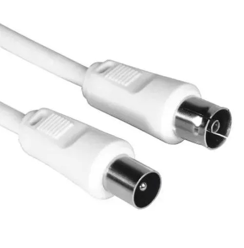 Кабель коаксиальный антенный ТВ HAMA 43568001 M-F, длина 1.5 метра, ферритовый фильтр, цвет белый