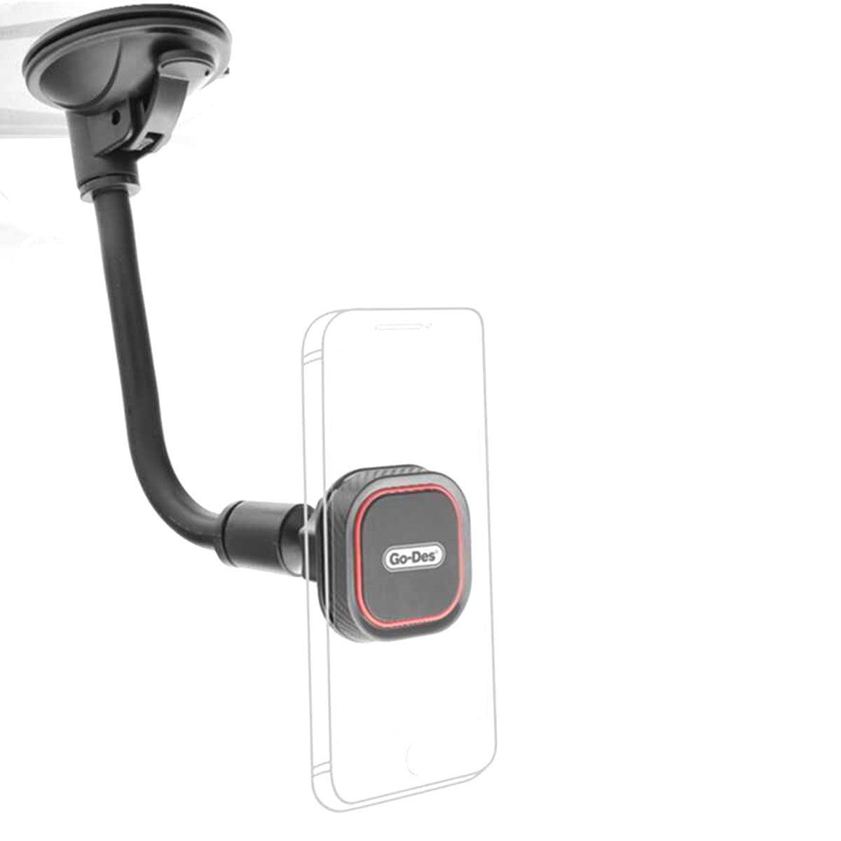 Автомобильный магнитный держатель GO-DES GD-HD653 на вакуумной присоске для смартфона, цвет черный