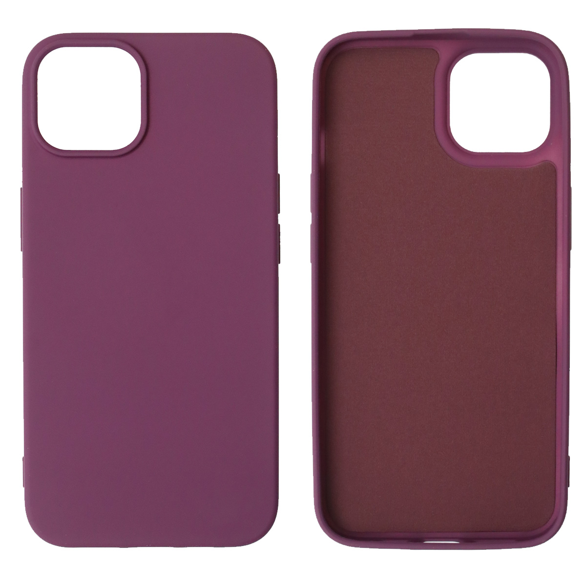 Чехол накладка NANO для iPhone 14 Plus, силикон, бархат, цвет фиолетовый