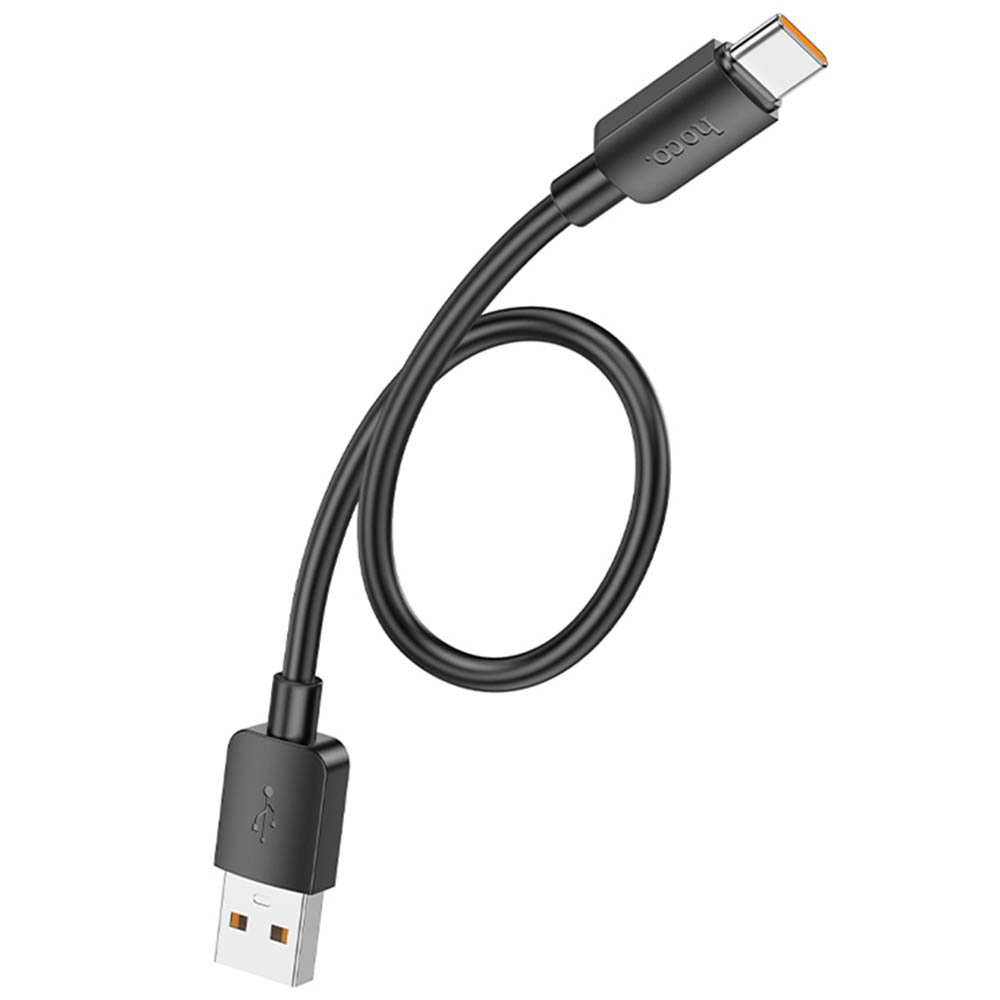 Кабель HOCO X96 USB на Type C, 6A, 100W, длина 25 см, цвет черный