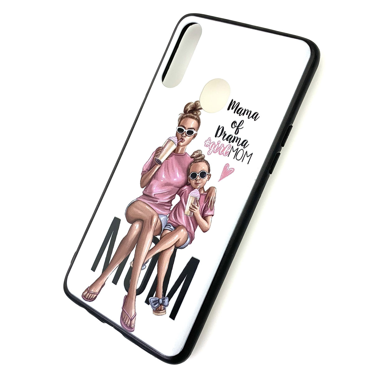 Чехол накладка для SAMSUNG Galaxy A20s (SM-A207), силикон, рисунок Mama of Drama girlMOM.