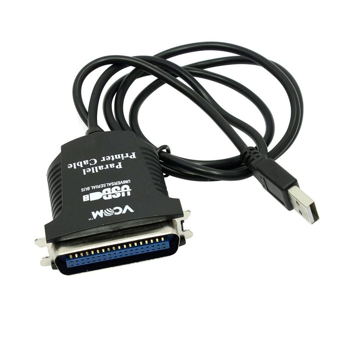 Кабель-адаптер VCOM USB A (вилка) -> LPT (прямое подключение к LPT порту принтера), 1.8 м. (1/30).